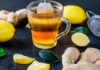 Ginger root tea with lemon