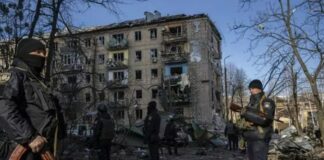 Damaged residential building