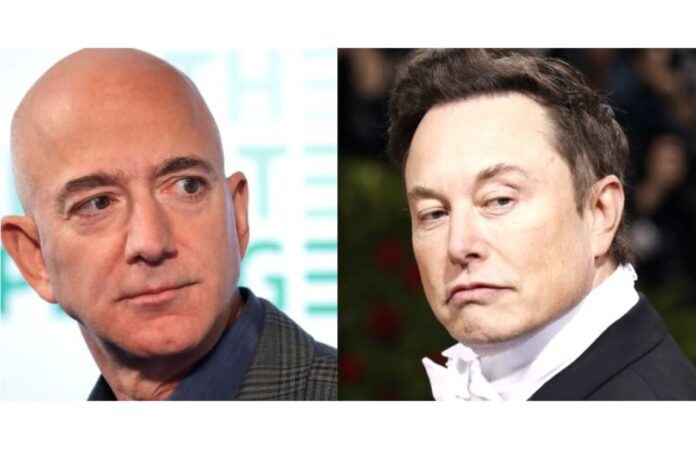 millionaires Elon Musk and Jeff Bezos